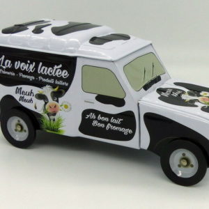 RENAULT 4L Fourgonnette "La voix lactée" Jouet Tôle Voiture Boite à Gâteaux