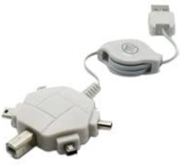 Metronic 495255 Adaptateur Multi-USB Cordon Rétractable 5 en 1 0,75 m