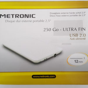 Boîtier de Disque Dur Externe 2.5 pouces SATA double USB 2.0 Metronic blanc