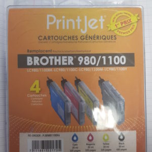 BROTHER LC980/1100 PACK 4 Cartouches d'encre compatibles pour imprimantes jet d'encre BROTHER