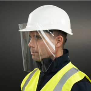 Casque de chantier avec visière anti-projections COVID19