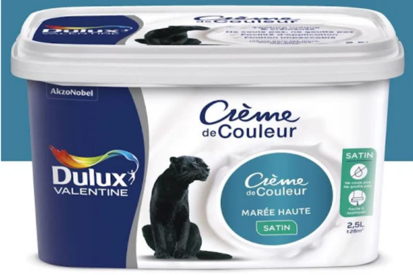 Peinture Dulux Valentine Crème de couleur marée haute satiné 2,5L