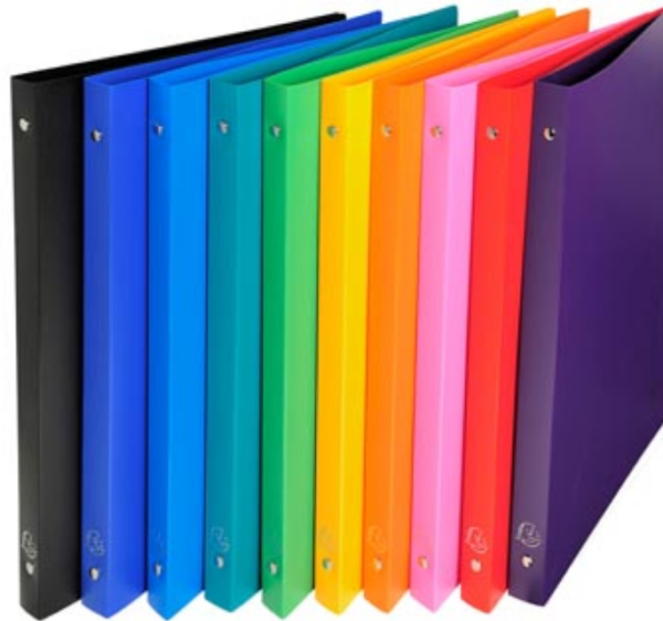 Exacompta classeur à anneaux opaque, ft A4, 2 anneaux de 1,5 cm, couleurs assorties