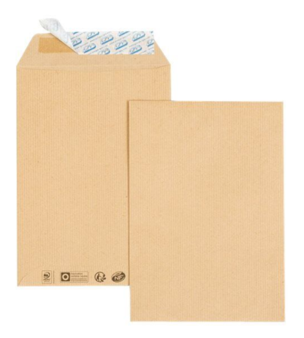 GPV - Pochettes Enveloppes C5 162 x 229 mm - 85 gr - sans fenêtre - kraft - bande adhésive