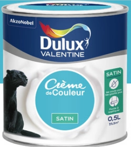 Peinture Crème De Couleur Satin Bleu Caraïbes 0,5 L - Dulux Valentine