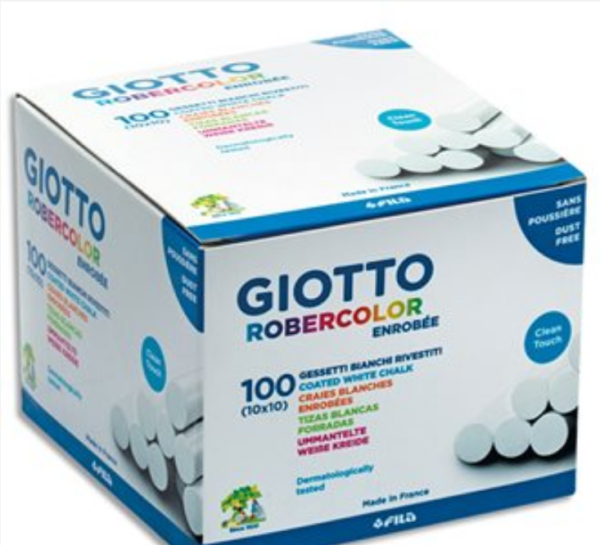Robercolor Boîte de 100 craies enrobées Blanches