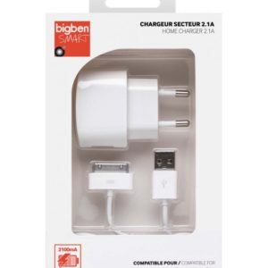 Pack blanc 2 en 1 iPhone iPad cable lightning + chargeur secteur