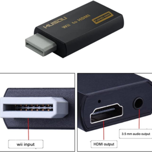 Musou Adaptateur Wii vers HDMI Signal vidéo Convertisseur Full HD 1080p avec Audio Sortie Jack 3,5 mm Noir