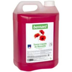 Savon liquide de Marseille Bernard, parfum coquelicot, bidon de 5 L